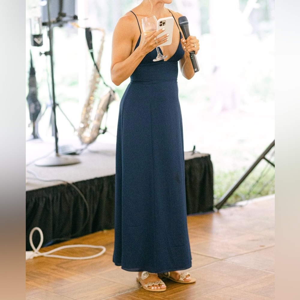 Fame and Partners Navy Bridesmaid Dress Size 6